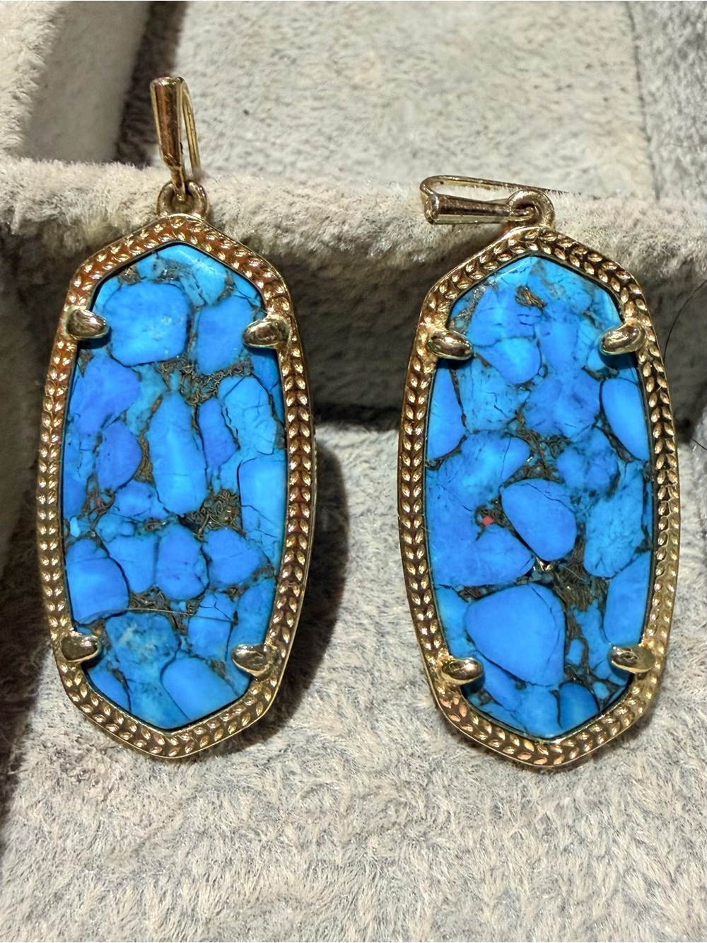 Kendra Scott Elle Gold Drop Earrings in Bronze Veined Turquoise Magnesite